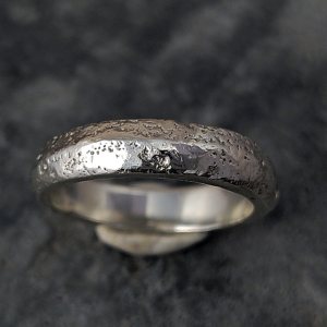 sandcast silver sand ring