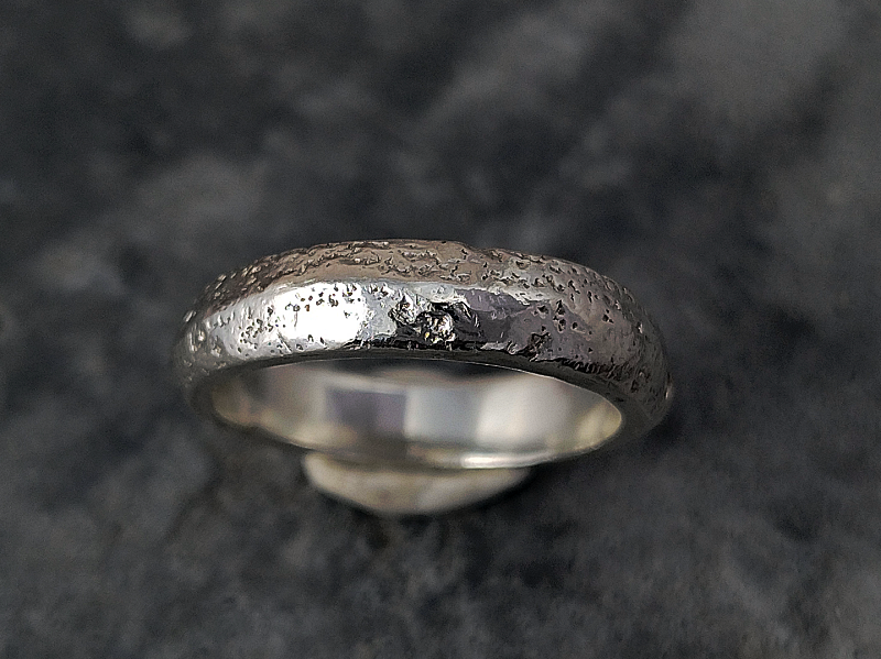 sandcast silver sand ring