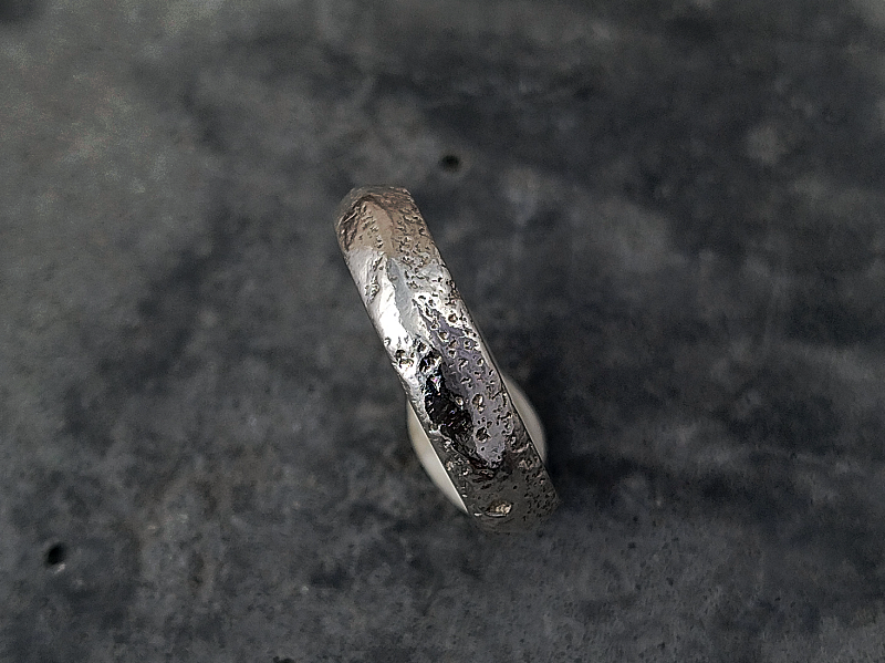sandcast silver sand ring 2