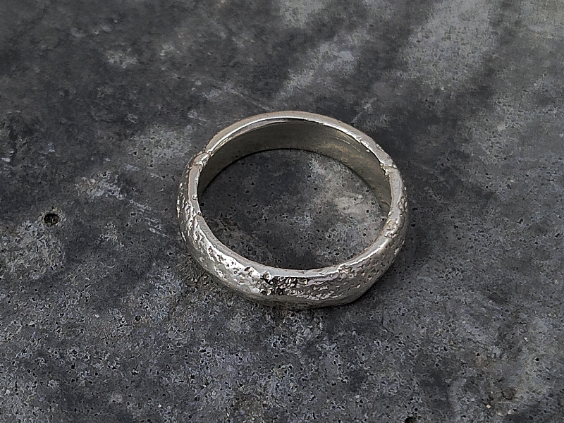sandcast silver sand ring 3