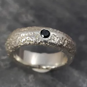 sandcast silver sand ring2