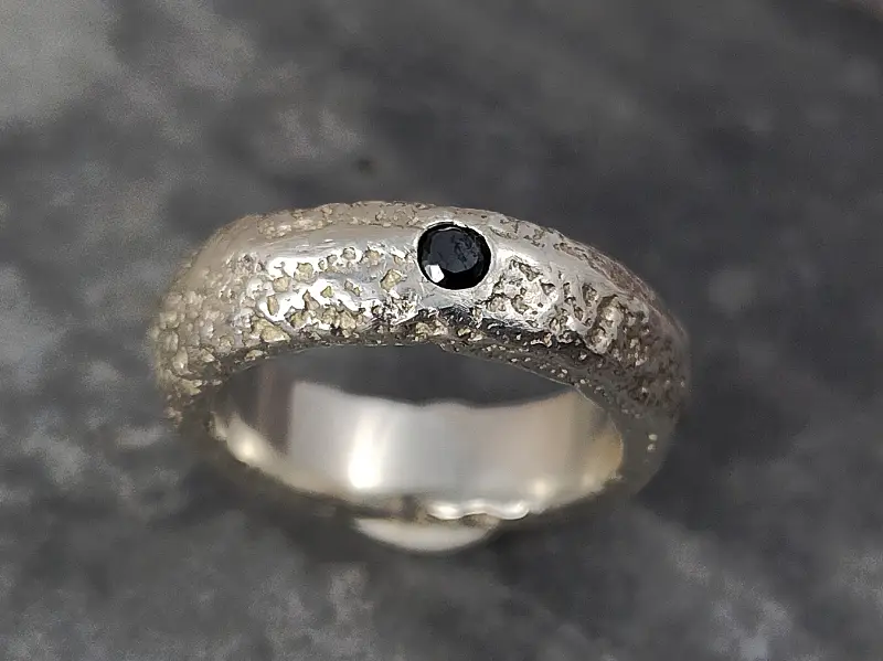sandcast silver sand ring2