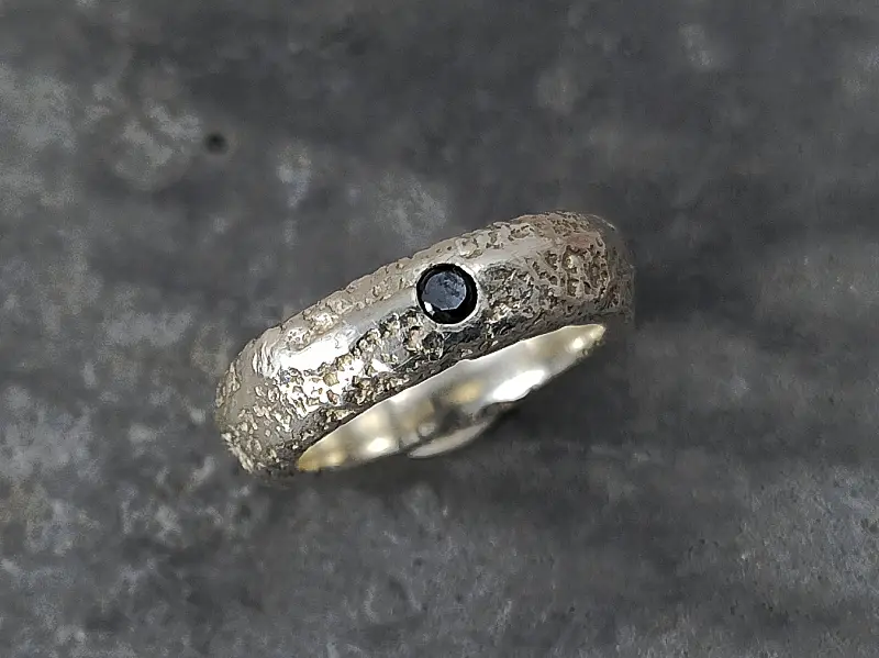 sandcast silver sand ring2