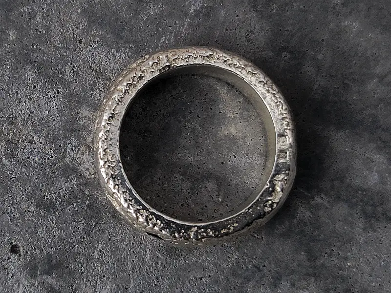 sandcast silver sand ring2