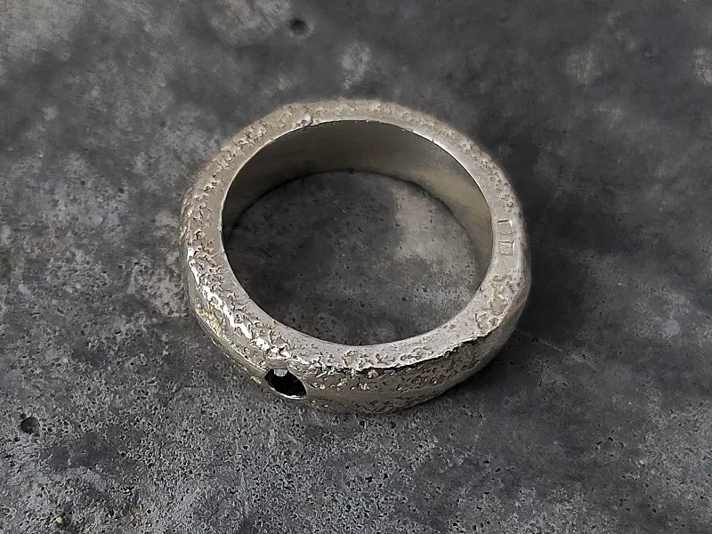 sandcast silver sand ring2