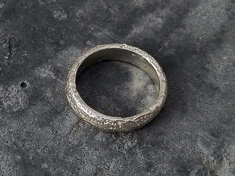 sandcast silver sand beach ring