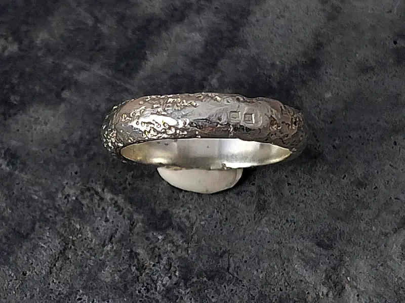 sandcast silver sand beach ring