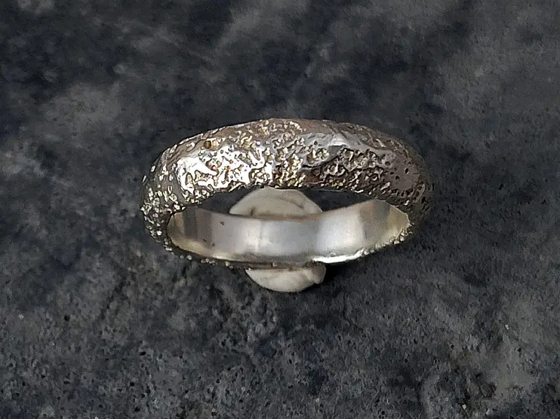 sandcast silver sand beach ring