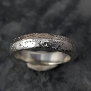 sandcast silver sand ring