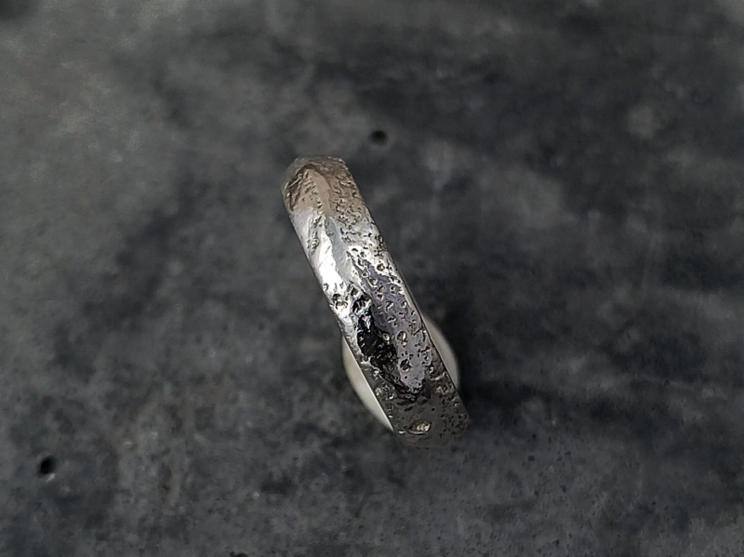 sandcast silver sand ring 2