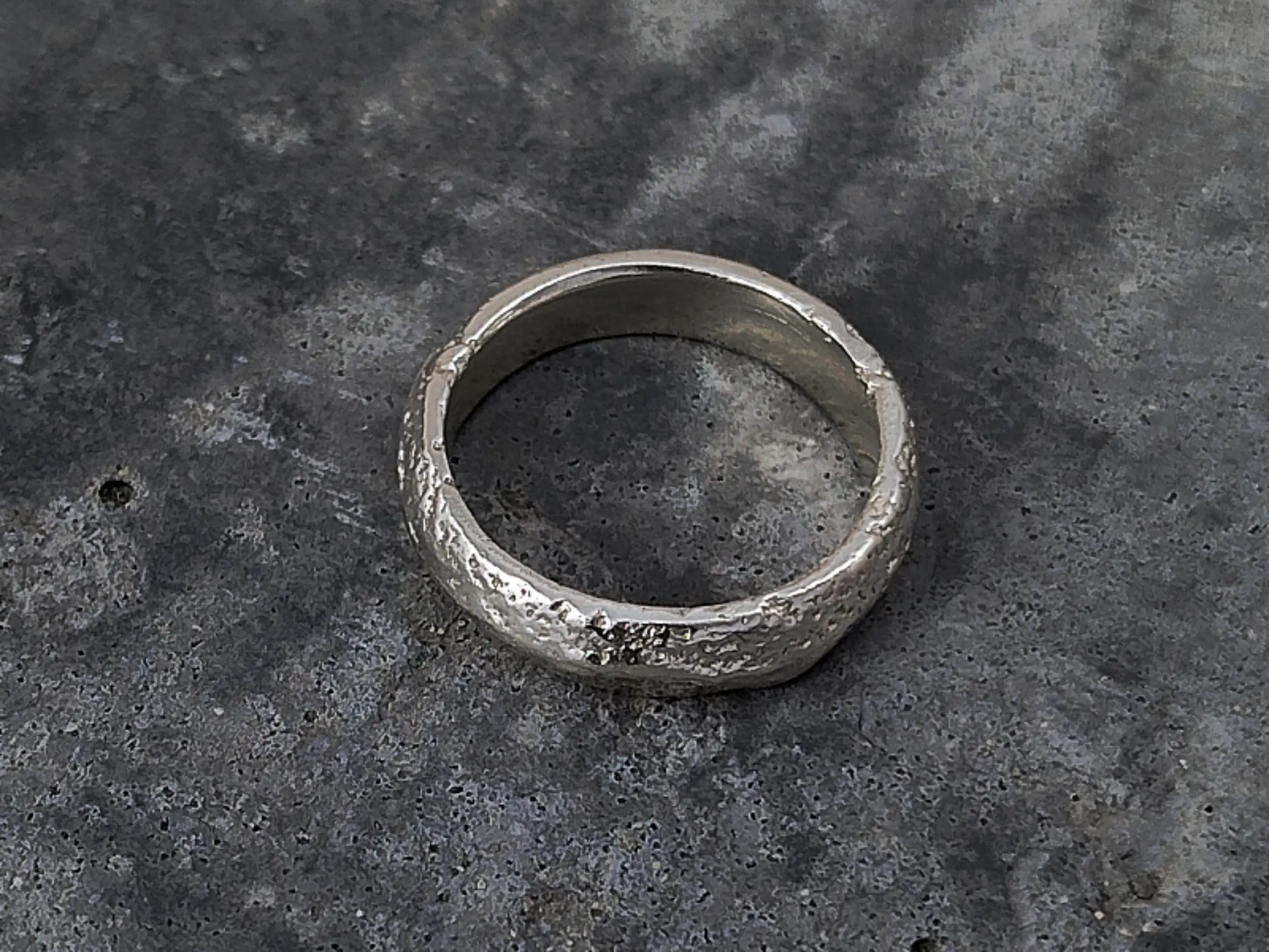 sandcast silver sand ring 3