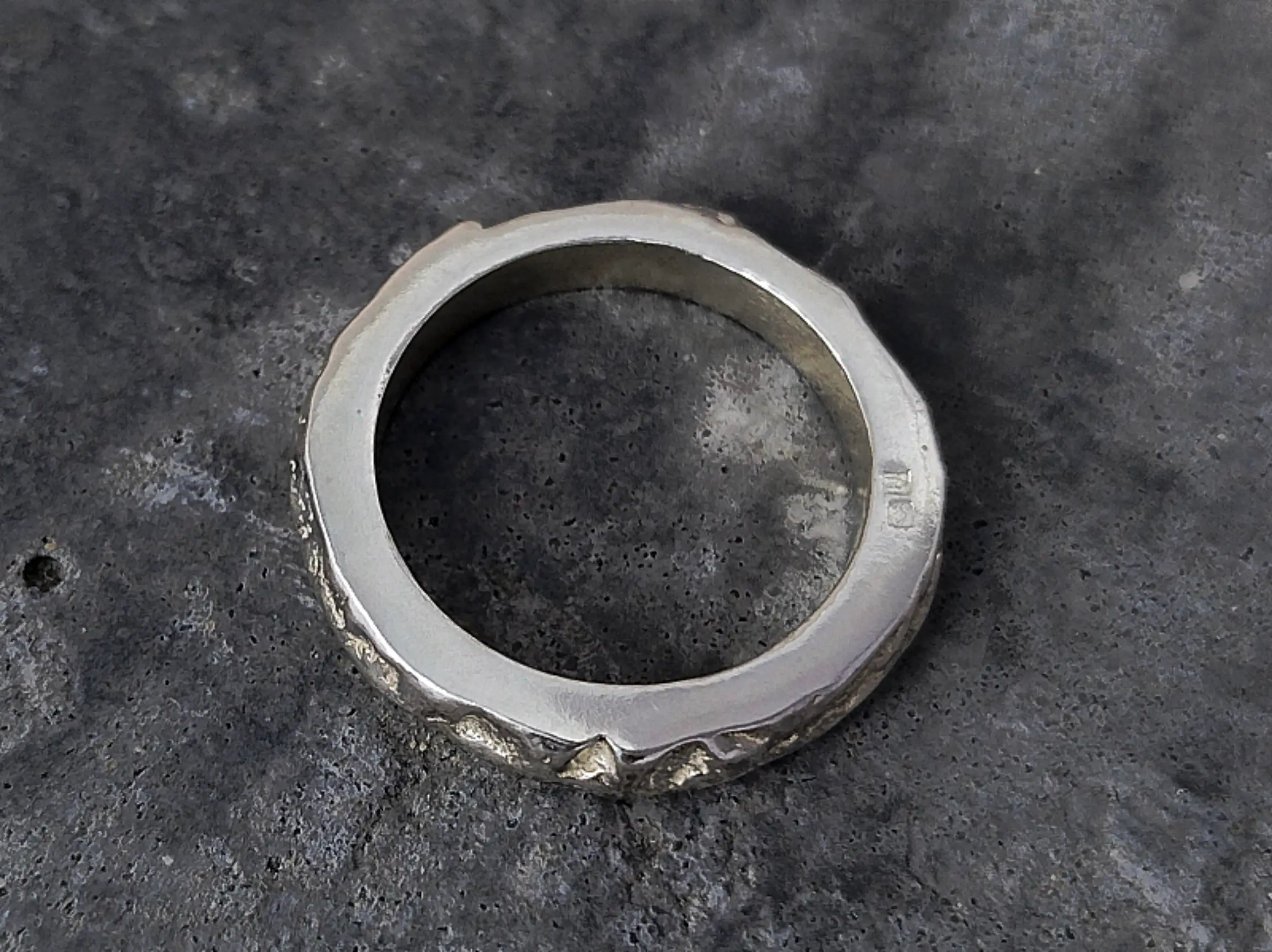 sandcast silver sand ring 3